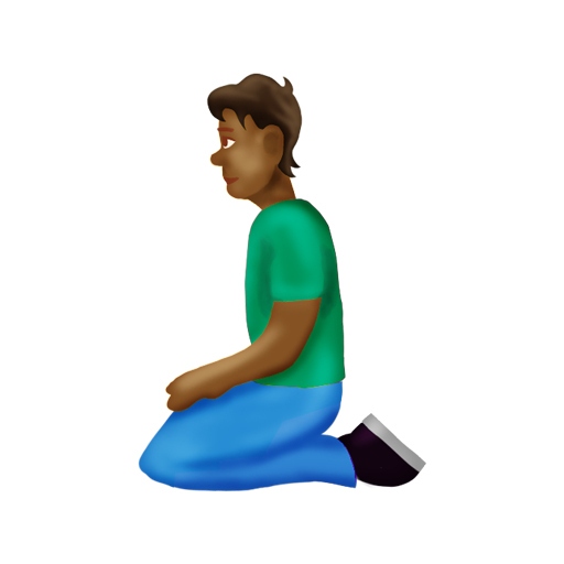 Person Kneeling: Medium-Dark Skin Tone, the design in this release