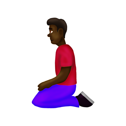 Man Kneeling: Dark Skin Tone, the design in this release