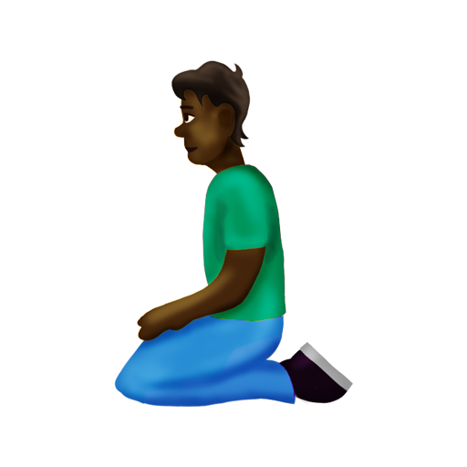 Person Kneeling: Dark Skin Tone, the design in this release