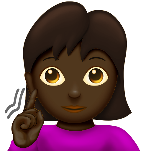 Deaf Woman: Dark Skin Tone, the design in this release