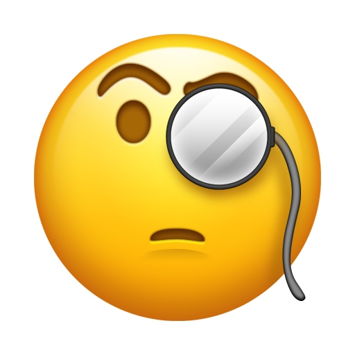 ๋จ์๊ฒฝ์ ์ด ์ผ๊ตด as rendered by Emojipedia