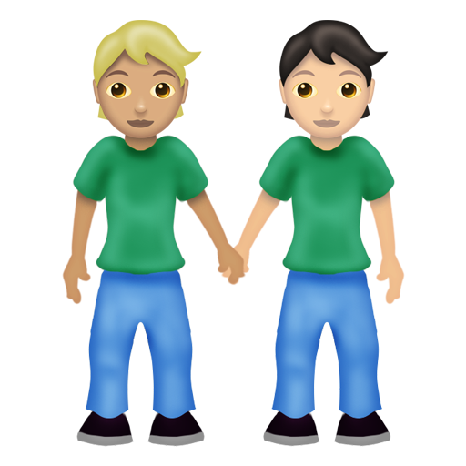 People Holding Hands: Medium-Light Skin Tone, Light Skin Tone, the design in this release