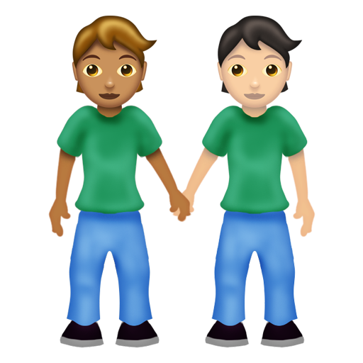 People Holding Hands: Medium Skin Tone, Light Skin Tone, the design in this release