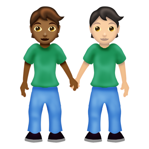 People Holding Hands: Medium-Dark Skin Tone, Light Skin Tone, the design in this release