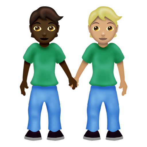 People Holding Hands: Dark Skin Tone, Medium-Light Skin Tone, the design in this release