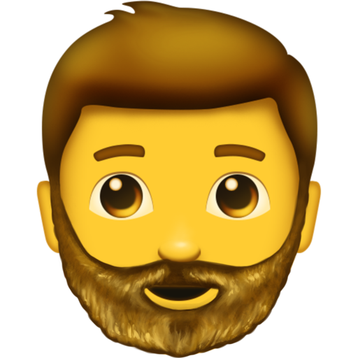 person: beard as rendered by Emojipedia
