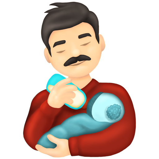 Man Feeding Baby: Light Skin Tone, the design in this release