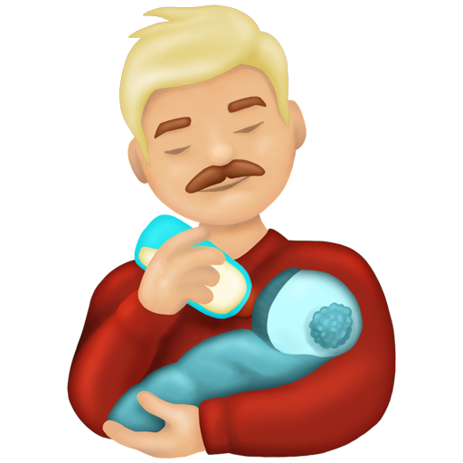 Man Feeding Baby: Medium-Light Skin Tone, the design in this release