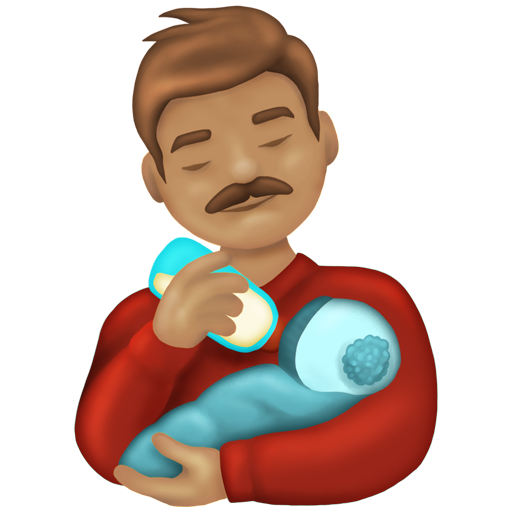 Man Feeding Baby: Medium Skin Tone, the design in this release