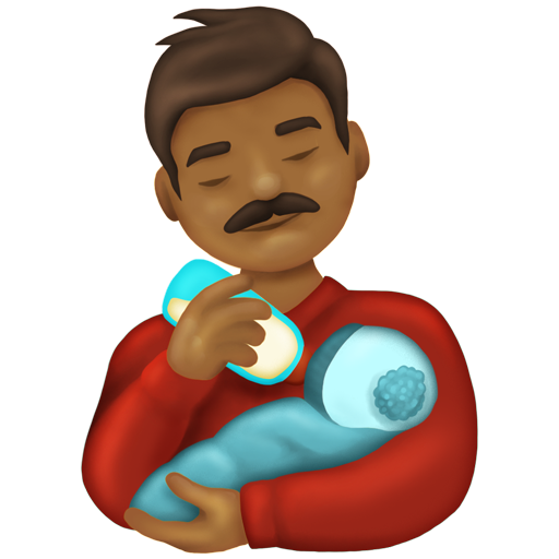 Man Feeding Baby: Medium-Dark Skin Tone, the design in this release