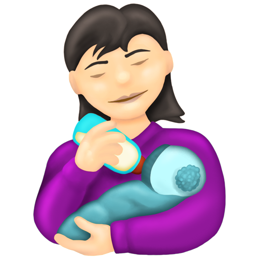 Woman Feeding Baby: Light Skin Tone, the design in this release