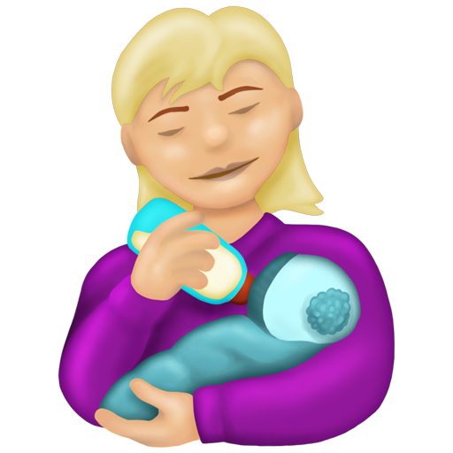 Woman Feeding Baby: Medium-Light Skin Tone, the design in this release