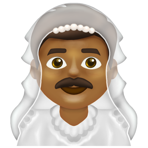 Man with Veil: Medium-Dark Skin Tone, the design in this release
