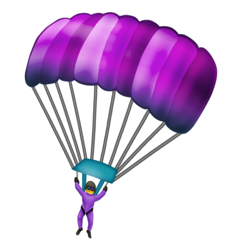 parachute as rendered by Emojipedia