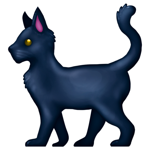 black cat as rendered by Emojipedia