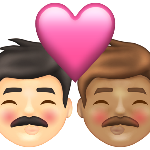 Kiss: Man, Man, Light Skin Tone, Medium Skin Tone, the design in this release