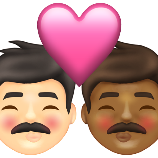 Kiss: Man, Man, Light Skin Tone, Medium-Dark Skin Tone, the design in this release