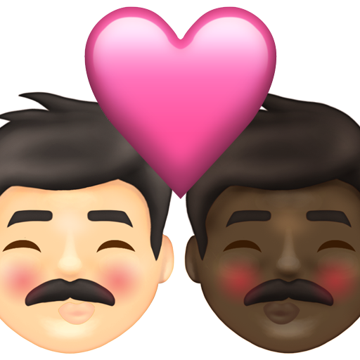 Kiss: Man, Man, Light Skin Tone, Dark Skin Tone, the design in this release