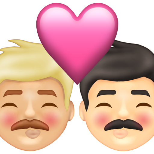 Kiss: Man, Man, Medium-Light Skin Tone, Light Skin Tone, the design in this release