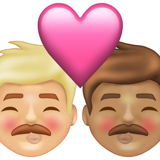 Kiss: Man, Man, Medium-Light Skin Tone, Medium Skin Tone, the design in this release