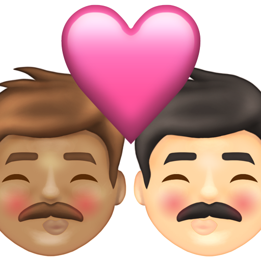 Kiss: Man, Man, Medium Skin Tone, Light Skin Tone, the design in this release