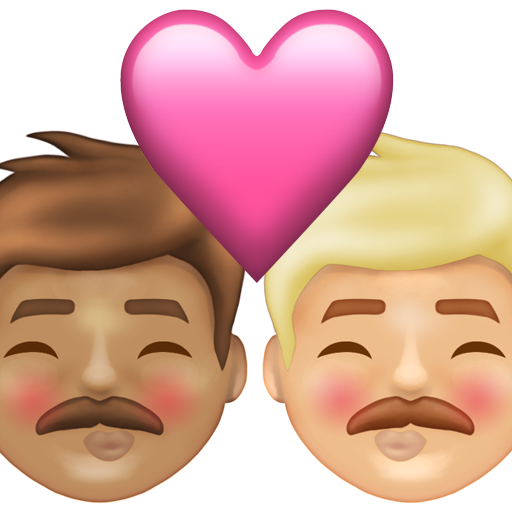 Kiss: Man, Man, Medium Skin Tone, Medium-Light Skin Tone, the design in this release