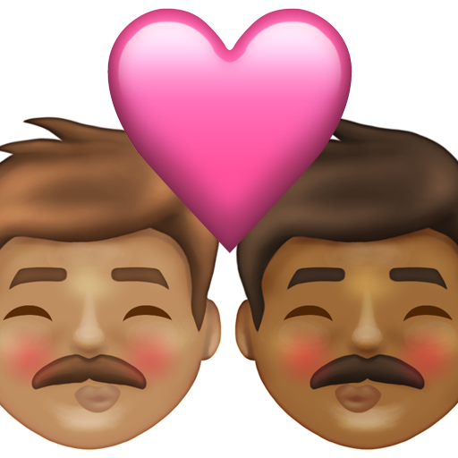 Kiss: Man, Man, Medium Skin Tone, Medium-Dark Skin Tone, the design in this release