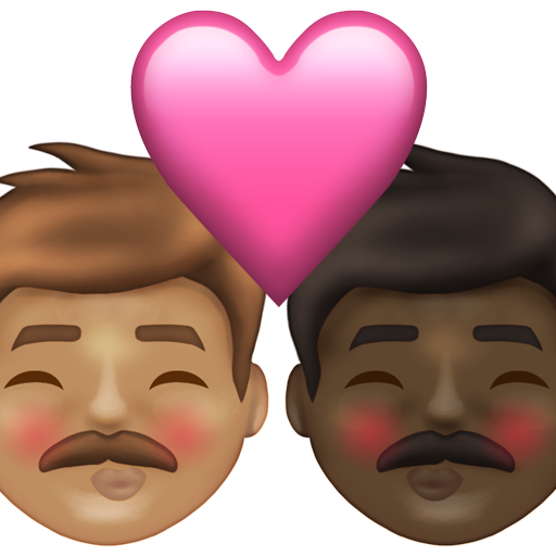 Kiss: Man, Man, Medium Skin Tone, Dark Skin Tone, the design in this release