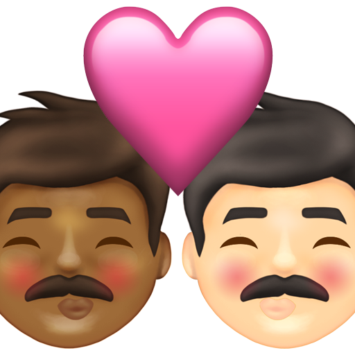 Kiss: Man, Man, Medium-Dark Skin Tone, Light Skin Tone, the design in this release