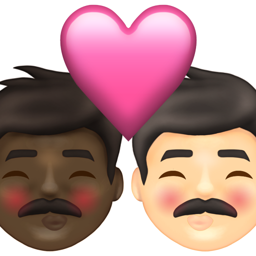 Kiss: Man, Man, Dark Skin Tone, Light Skin Tone, the design in this release