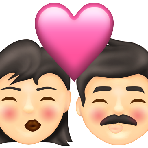 Kiss: Woman, Man, Light Skin Tone, the design in this release