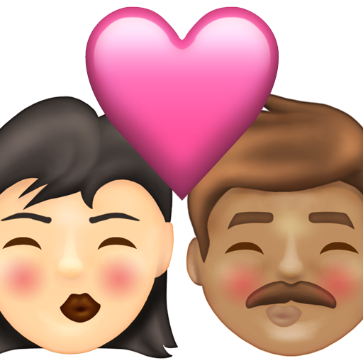 Kiss: Woman, Man, Light Skin Tone, Medium Skin Tone, the design in this release