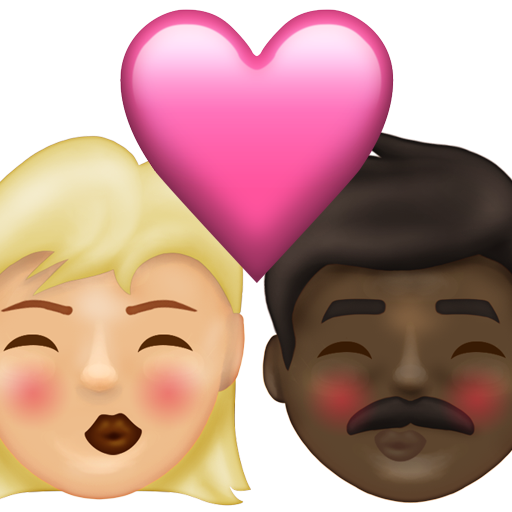 Kiss: Woman, Man, Medium-Light Skin Tone, Dark Skin Tone, the design in this release