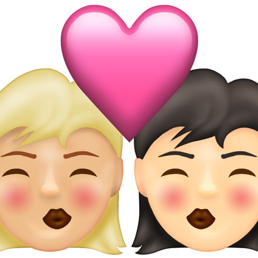 Kiss: Woman, Woman, Medium-Light Skin Tone, Light Skin Tone, the design in this release