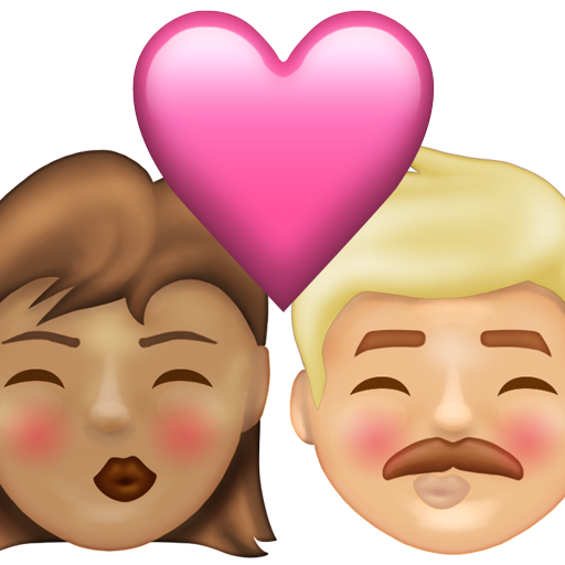 Kiss: Woman, Man, Medium Skin Tone, Medium-Light Skin Tone, the design in this release