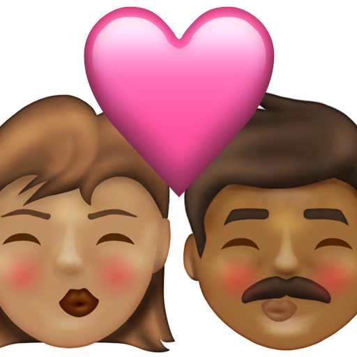 Kiss: Woman, Man, Medium Skin Tone, Medium-Dark Skin Tone, the design in this release