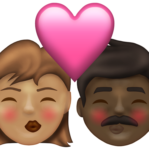 Kiss: Woman, Man, Medium Skin Tone, Dark Skin Tone, the design in this release