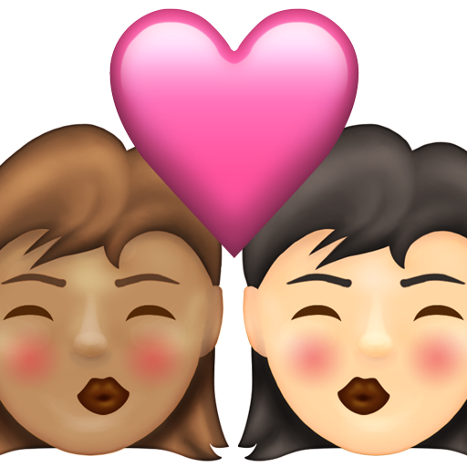 Kiss: Woman, Woman, Medium Skin Tone, Light Skin Tone, the design in this release
