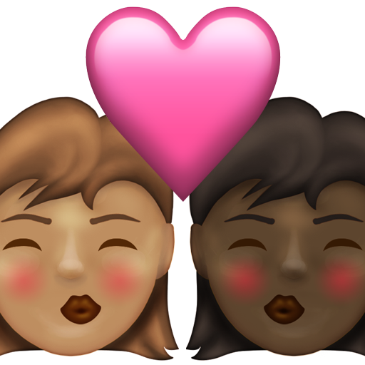 Kiss: Woman, Woman, Medium Skin Tone, Dark Skin Tone, the design in this release