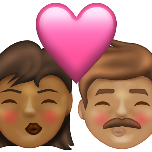 Kiss: Woman, Man, Medium-Dark Skin Tone, Medium Skin Tone, the design in this release