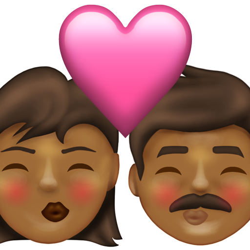 Kiss: Woman, Man, Medium-Dark Skin Tone, the design in this release