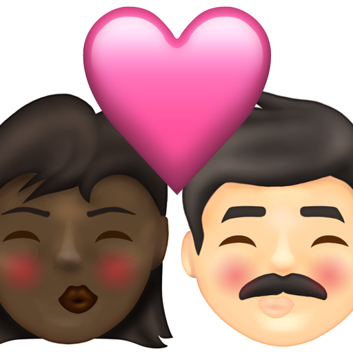 Kiss: Woman, Man, Dark Skin Tone, Light Skin Tone, the design in this release