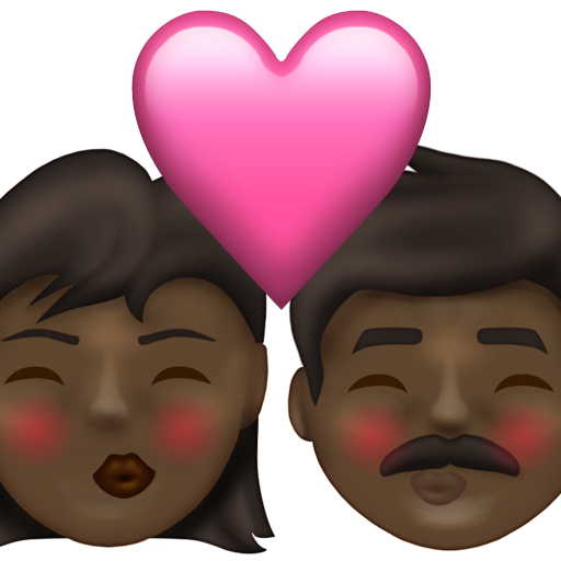 Kiss: Woman, Man, Dark Skin Tone, the design in this release
