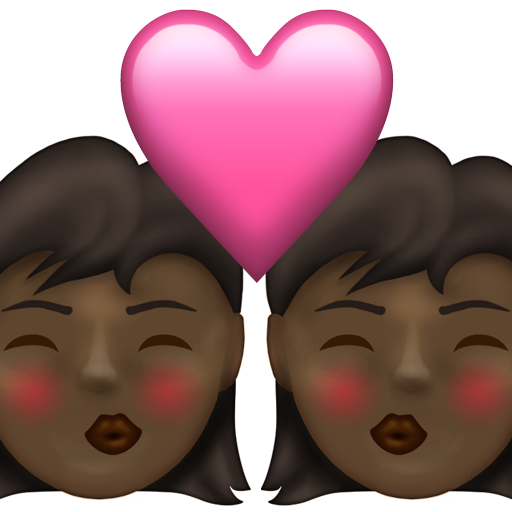 Kiss: Woman, Woman, Dark Skin Tone, the design in this release