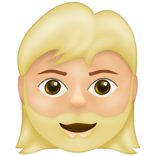 Woman: Medium-Light Skin Tone, Beard, the design in this release