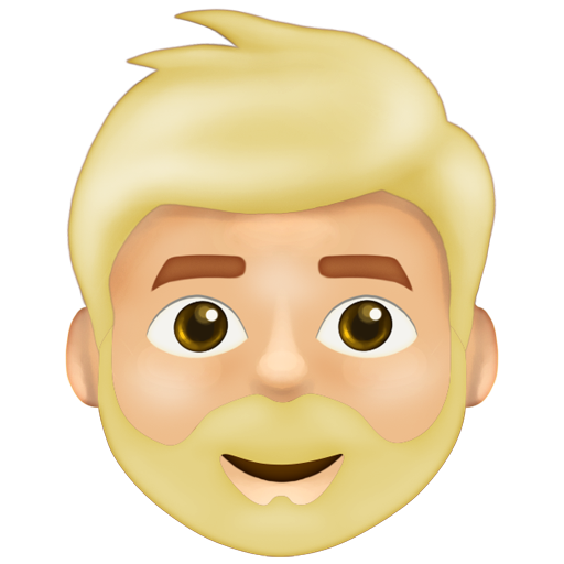 Man: Medium-Light Skin Tone, Beard, the design in this release