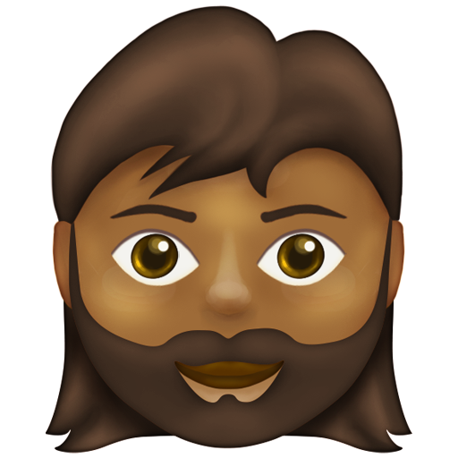 Woman: Medium-Dark Skin Tone, Beard, the design in this release