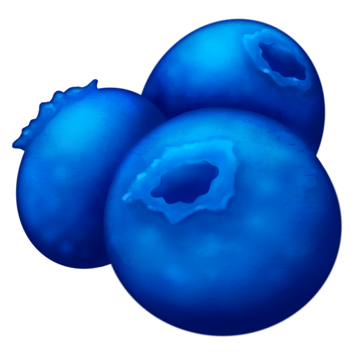 blueberries as rendered by Emojipedia