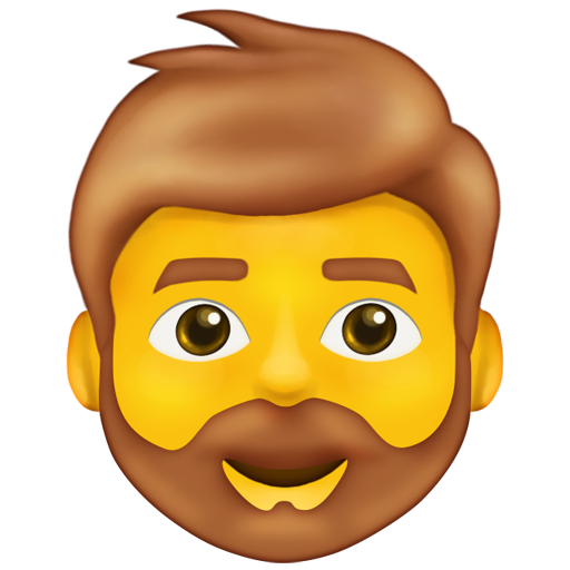 man: beard as rendered by Emojipedia