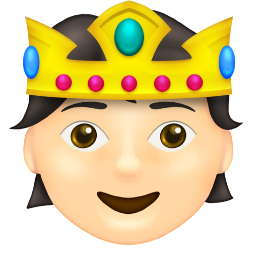 Person with Crown: Light Skin Tone, the design in this release